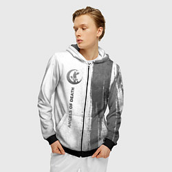 Толстовка 3D на молнии мужская Angels of Death - white gradient по-вертикали, цвет: 3D-черный — фото 2