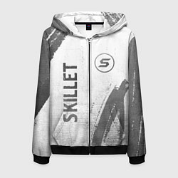 Мужская толстовка на молнии Skillet - white gradient вертикально