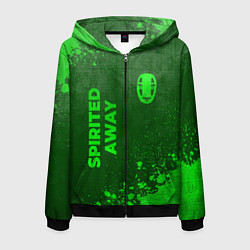 Мужская толстовка на молнии Spirited Away - green gradient вертикально