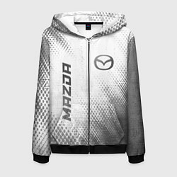 Мужская толстовка на молнии Mazda - white gradient вертикально