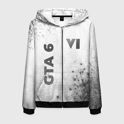 Мужская толстовка на молнии GTA 6 - white gradient вертикально