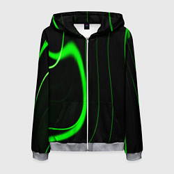 Толстовка 3D на молнии мужская Color green light green black, цвет: 3D-меланж