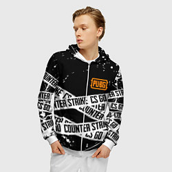 Толстовка 3D на молнии мужская CS x pubg, цвет: 3D-белый — фото 2