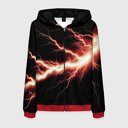 Толстовка 3D на молнии мужская Lightning red, цвет: 3D-красный