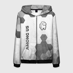 Толстовка 3D на молнии мужская Among Us - white gradient вертикально, цвет: 3D-черный