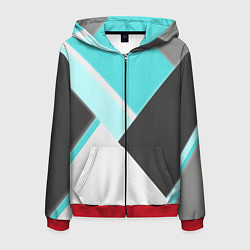 Толстовка 3D на молнии мужская Color black blue, цвет: 3D-красный