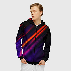 Толстовка 3D на молнии мужская Multicolored, цвет: 3D-черный — фото 2