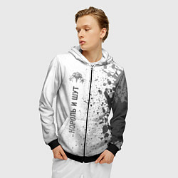 Толстовка 3D на молнии мужская Король и Шут - white gradient по-вертикали, цвет: 3D-черный — фото 2