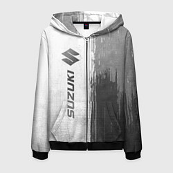 Мужская толстовка на молнии Suzuki - white gradient по-вертикали