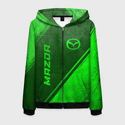 Мужская толстовка на молнии Mazda - green gradient вертикально
