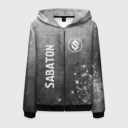 Мужская толстовка на молнии Sabaton - grey gradient вертикально