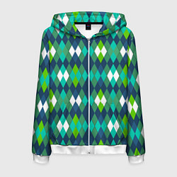 Мужская толстовка на молнии Разноцветные ромбы геометрия