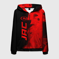 Толстовка 3D на молнии мужская JAC - red gradient по-вертикали, цвет: 3D-черный