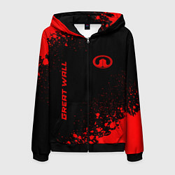 Мужская толстовка на молнии Great Wall - red gradient вертикально