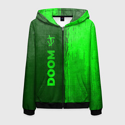 Мужская толстовка на молнии Doom - green gradient по-вертикали