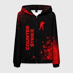 Мужская толстовка на молнии Counter Strike - red gradient вертикально