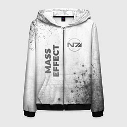 Мужская толстовка на молнии Mass Effect - white gradient вертикально