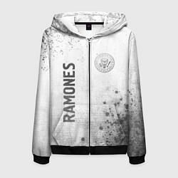 Мужская толстовка на молнии Ramones - white gradient вертикально