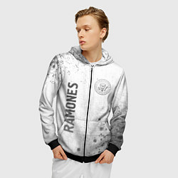 Толстовка 3D на молнии мужская Ramones - white gradient вертикально, цвет: 3D-черный — фото 2
