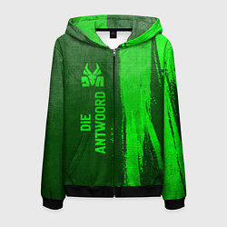 Мужская толстовка на молнии Die Antwoord - green gradient по-вертикали