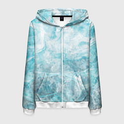Мужская толстовка на молнии Абстракция - light blue sea foam