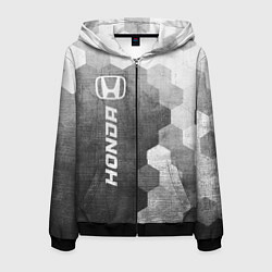 Толстовка 3D на молнии мужская Honda - grey gradient по-вертикали, цвет: 3D-черный