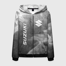 Мужская толстовка на молнии Suzuki - grey gradient вертикально