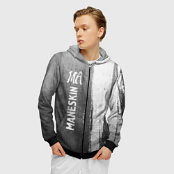 Толстовка 3D на молнии мужская Maneskin - grey gradient по-вертикали, цвет: 3D-черный — фото 2