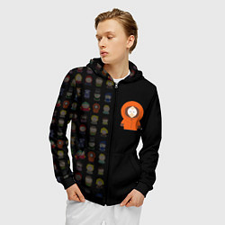 Толстовка 3D на молнии мужская Южного парка Кенни, цвет: 3D-черный — фото 2