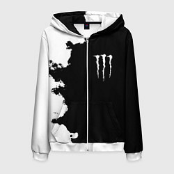 Мужская толстовка на молнии Monster energy краски белые