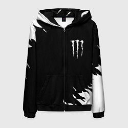 Мужская толстовка на молнии Monster energy fire white