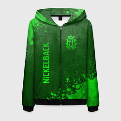 Мужская толстовка на молнии Nickelback - green gradient вертикально