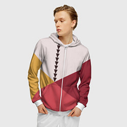 Толстовка 3D на молнии мужская Колор-блок фруктовый чиа пудинг, цвет: 3D-белый — фото 2