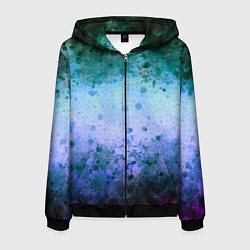 Мужская толстовка на молнии Абстракция - blue-green acid