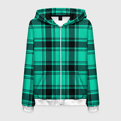 Мужская толстовка на молнии Checkered turquoise