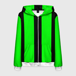 Мужская толстовка на молнии Color green black line