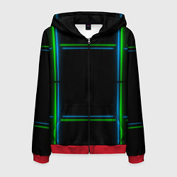 Мужская толстовка на молнии Neon green light blue