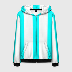 Мужская толстовка на молнии Color light blue white lines
