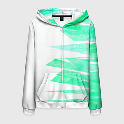 Толстовка 3D на молнии мужская Color white light blue strip, цвет: 3D-белый