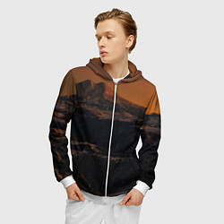 Толстовка 3D на молнии мужская Эльбрус, цвет: 3D-белый — фото 2