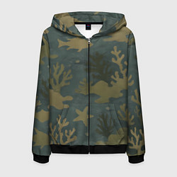 Мужская толстовка на молнии Подводный камуфляж из рыб