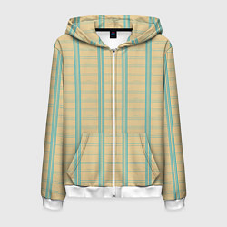Мужская толстовка на молнии Color beige cage light blue stripes