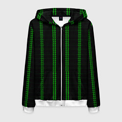 Мужская толстовка на молнии Color black cage green stripes