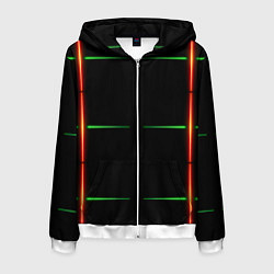 Мужская толстовка на молнии Color black green orange stripes