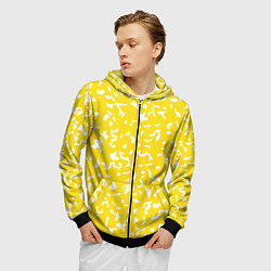 Толстовка 3D на молнии мужская Лимонный камуфляж, цвет: 3D-черный — фото 2