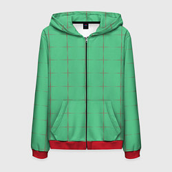 Толстовка 3D на молнии мужская Color green stripes, цвет: 3D-красный