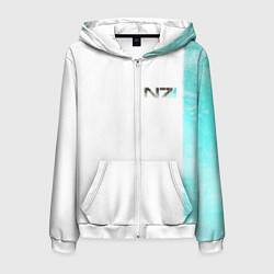 Толстовка 3D на молнии мужская Shepard N7 -- галлюцинации, цвет: 3D-белый
