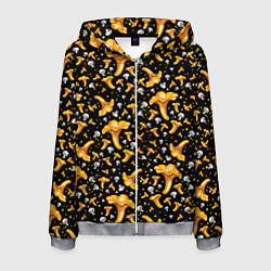 Толстовка 3D на молнии мужская Грибной дождик, цвет: 3D-меланж