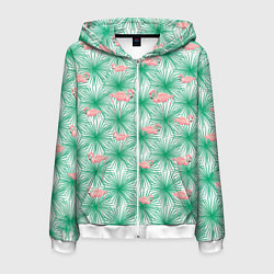Мужская толстовка на молнии Фламинго и тропики