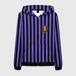 Толстовка 3D на молнии мужская Академия Невермор - сериал Уэнсдэй, цвет: 3D-черный